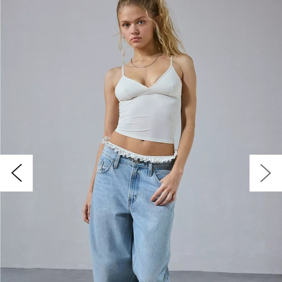 Urban Outfitters Out From Under Je T'aime Mesh Cropped Cami Size XL - Picture 2 of 7